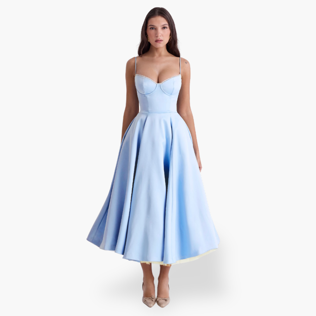 Abito Donna Elegante Midi Svasato Bustier Cerimonia |  Altivaro