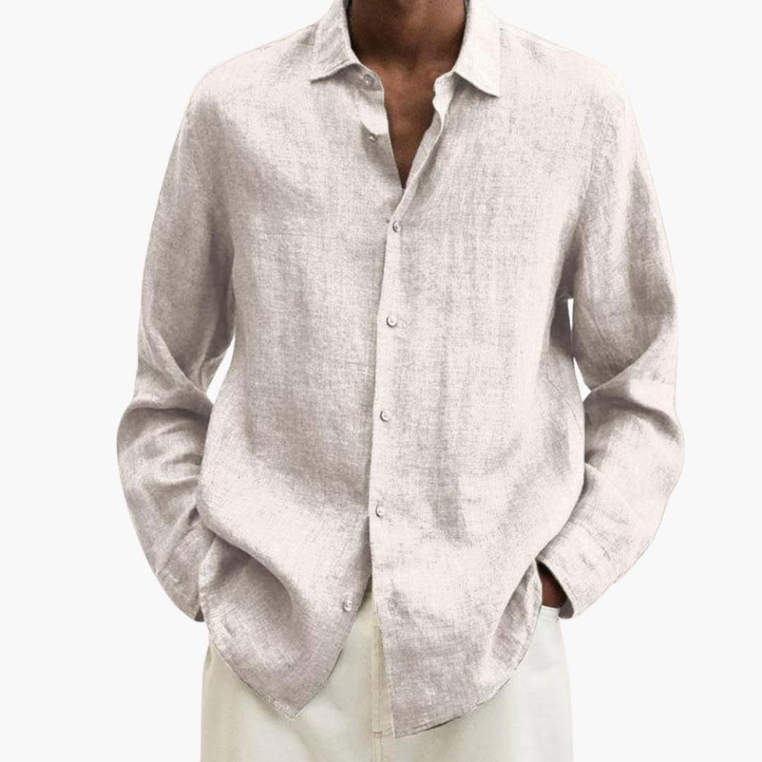 Camicia Uomo Lino Manica Lunga Casual Estiva Traspirante | Altivaro
