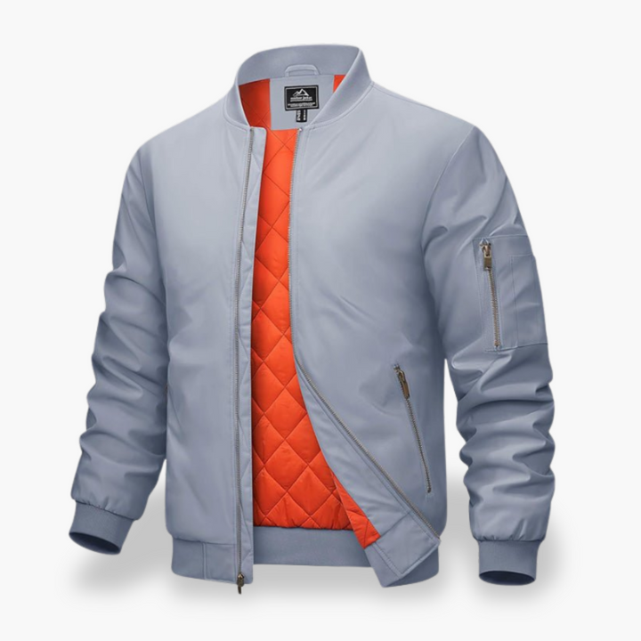 Men's Bomber Jacket with Quilted Lining and Zip Pockets | Altivaro
