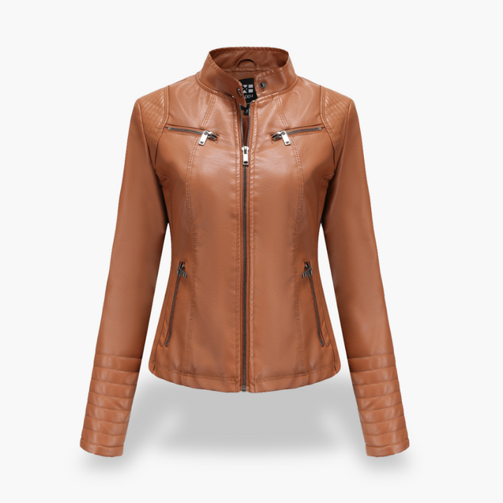 Giacca Donna in Ecopelle con Zip Slim Fit | Altivaro