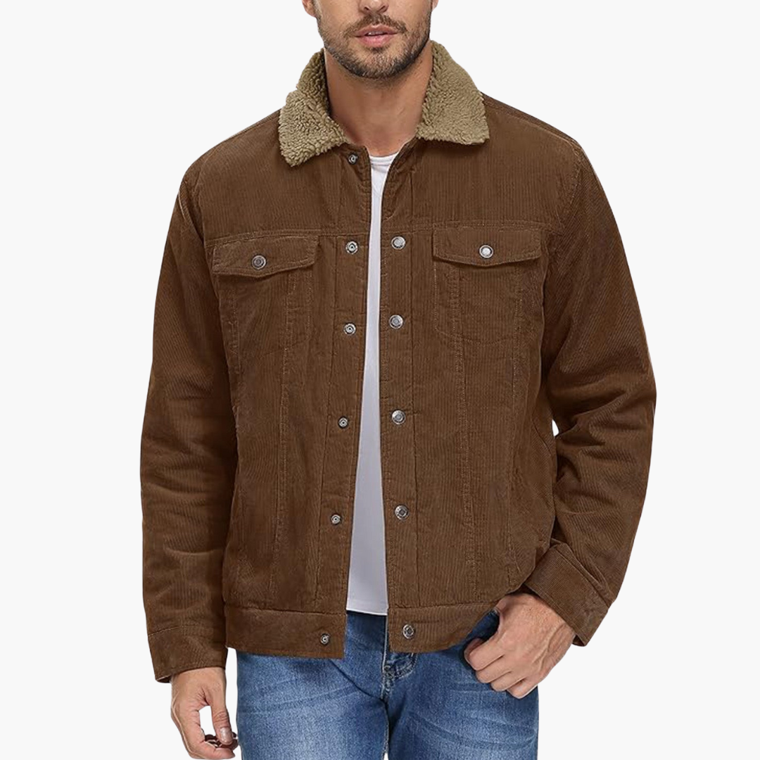 Men's Winter Jacket Corduroy Sherpa Lined | Altivaro