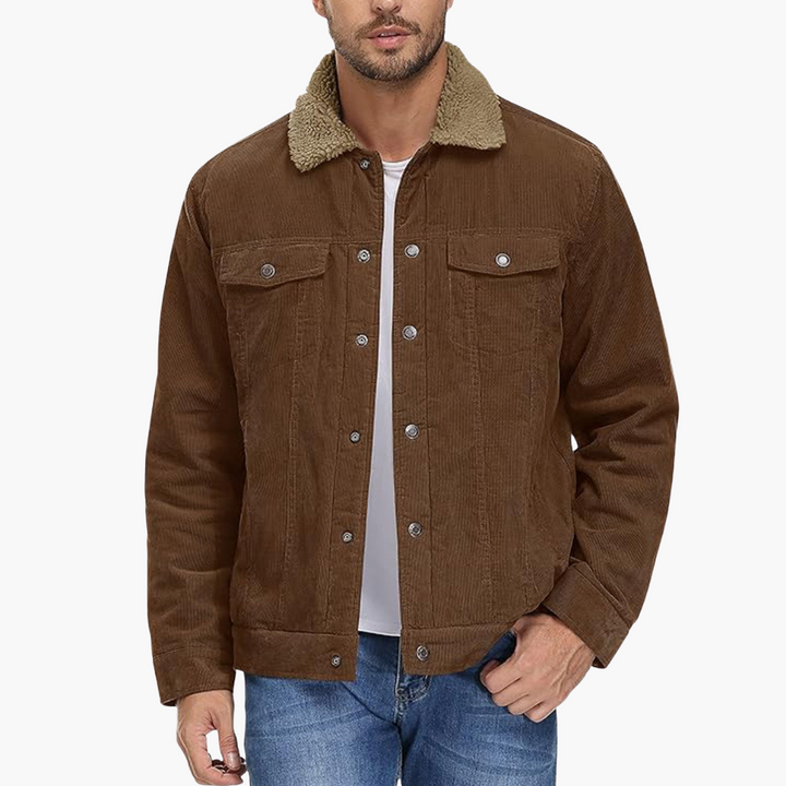 Men's Winter Jacket Corduroy Sherpa Lined | Altivaro