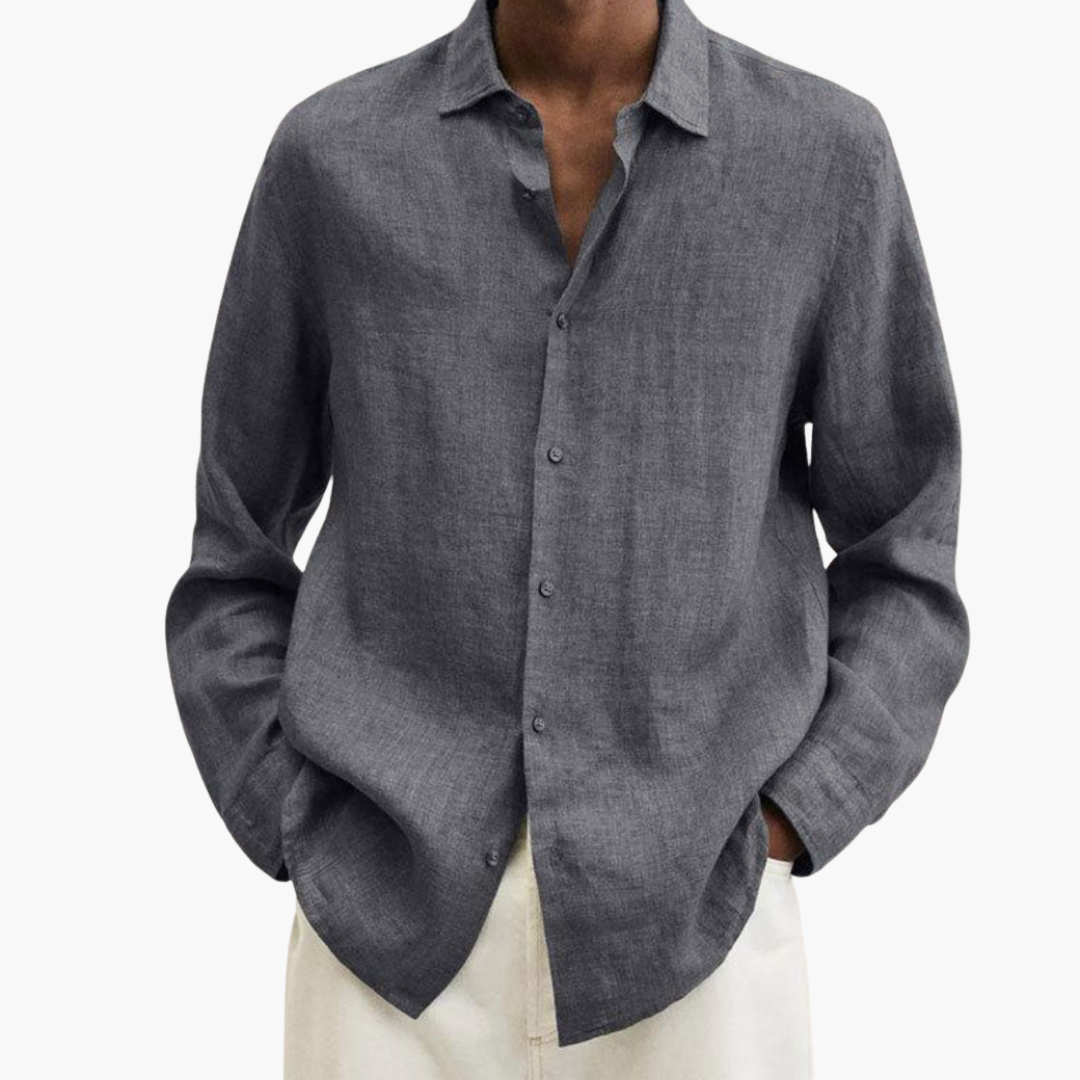 Camicia Uomo Lino Manica Lunga Casual Estiva Traspirante | Altivaro