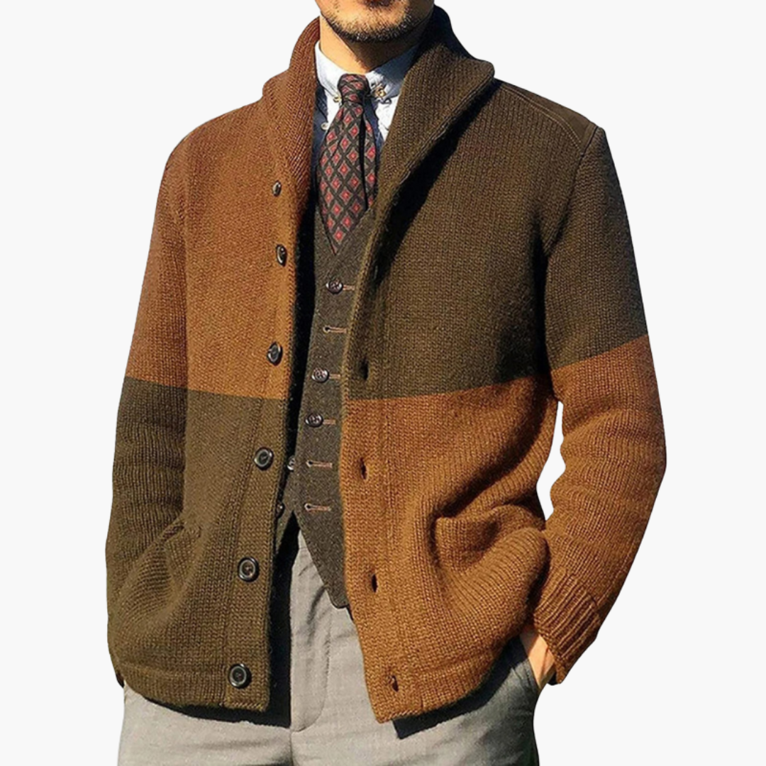Men's Bicolor Cardigan | Altivaro