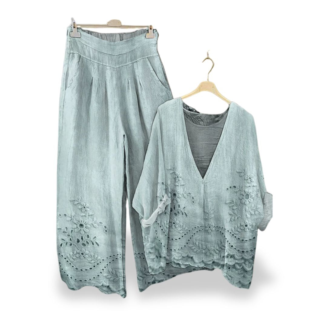 Completo Pantaloni Top Stampa Floreale Donna | Altivaro-Altivaro