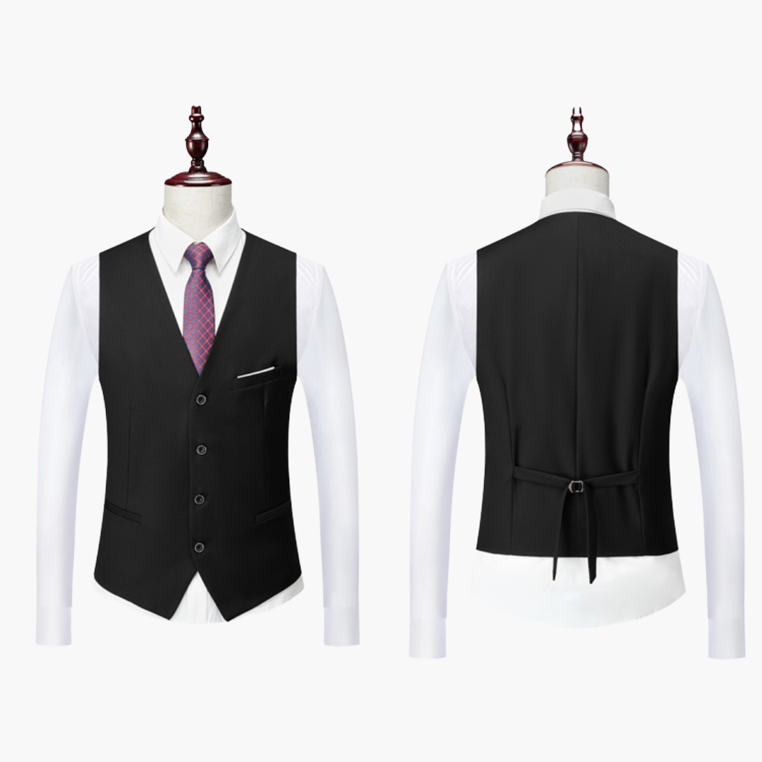 Abito Uomo Elegante 3 Pezzi Slim Fit Poliestere Blu Petrolio Cerimonia | Altivaro-Altivaro