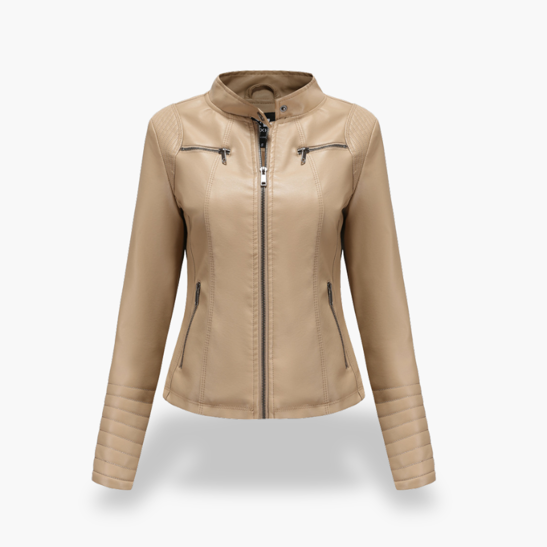 Giacca Donna in Ecopelle con Zip Slim Fit | Altivaro