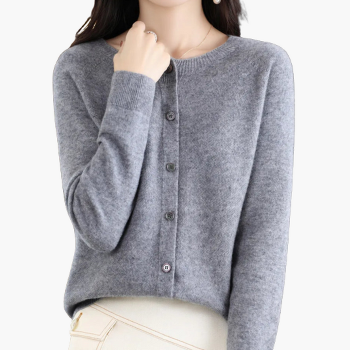 Cardigan Donna Lana Manica Lunga con Bottoni | Altivaro