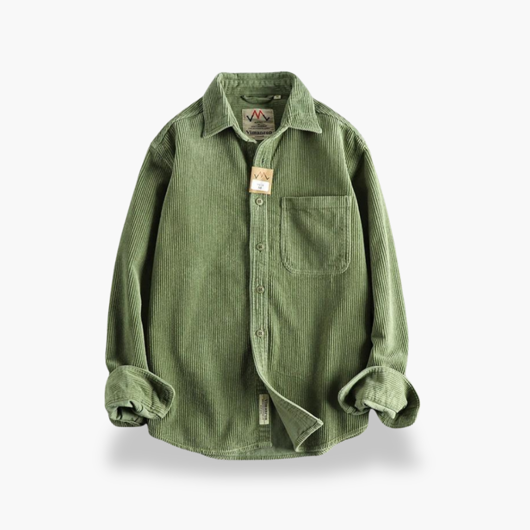 Camicia in velluto a coste con tasche da uomo, tessuto rinforzato e cuciture | Altivaro