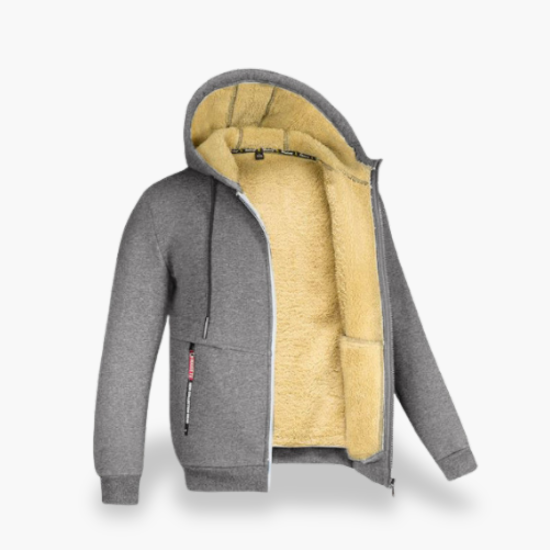 Felpa Uomo Invernale con Cappuccio Zip Foderata in Pile | Altivaro