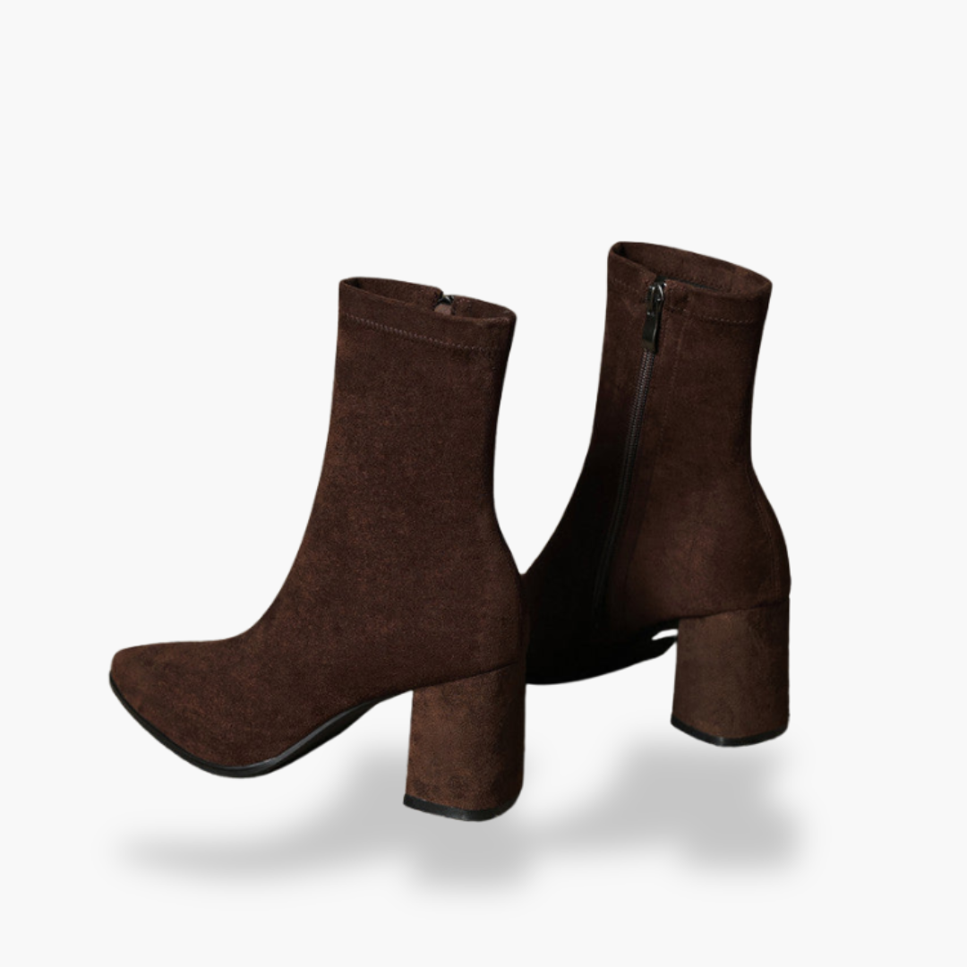 Orthopedic Suede Leather Boots with Heel for Women | Altivaro