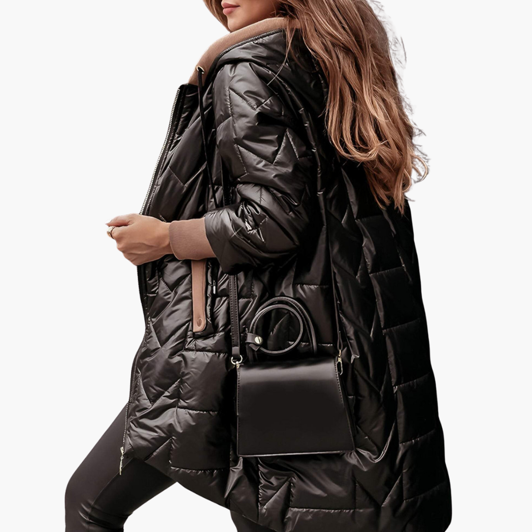 Piumino Donna Invernale Lungo Cappuccio Lucido Zip | Altivaro