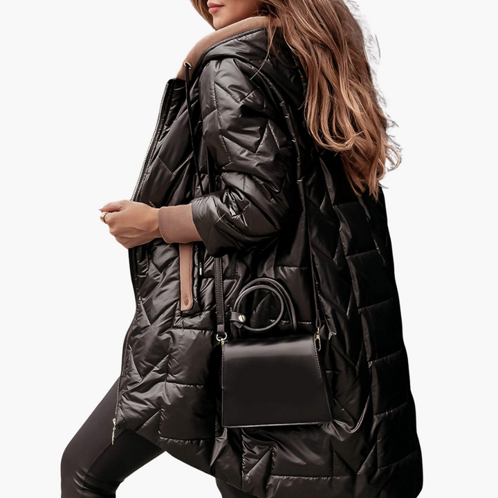 Piumino Donna Invernale Lungo Cappuccio Lucido Zip | Altivaro