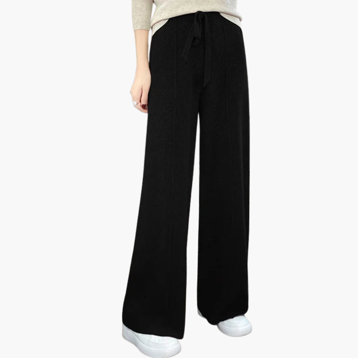 Wide Women's Pants with Drawstring in Fabric | Altivaro