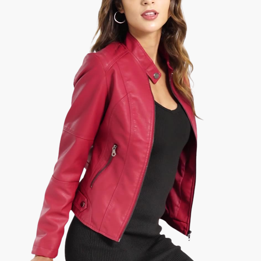 Giacca Donna Ecopelle Slim Fit con Zip Frontale | Altivaro