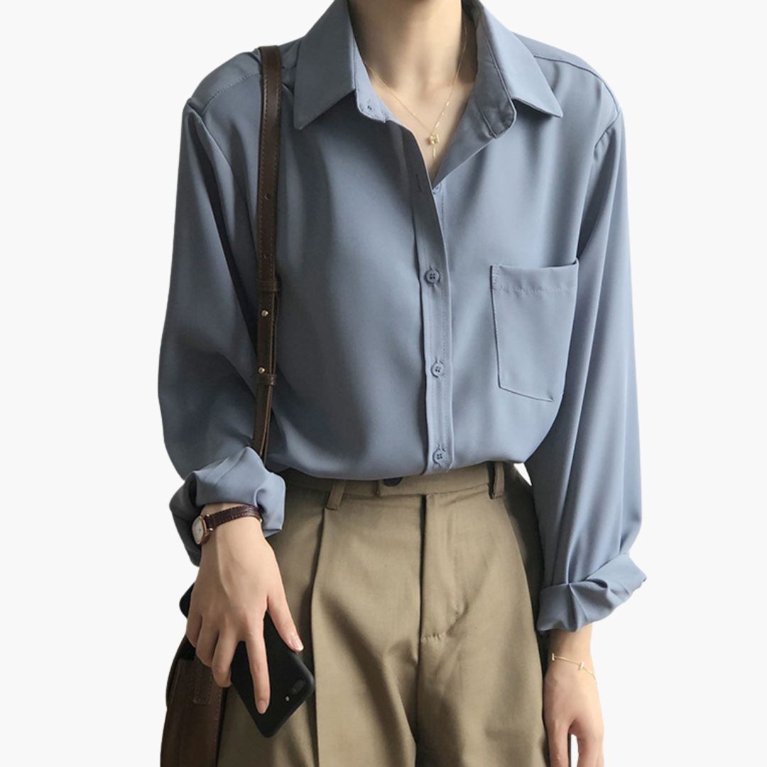 Camicia da Donna in Seta con Colletto e Taschino | Altivaro