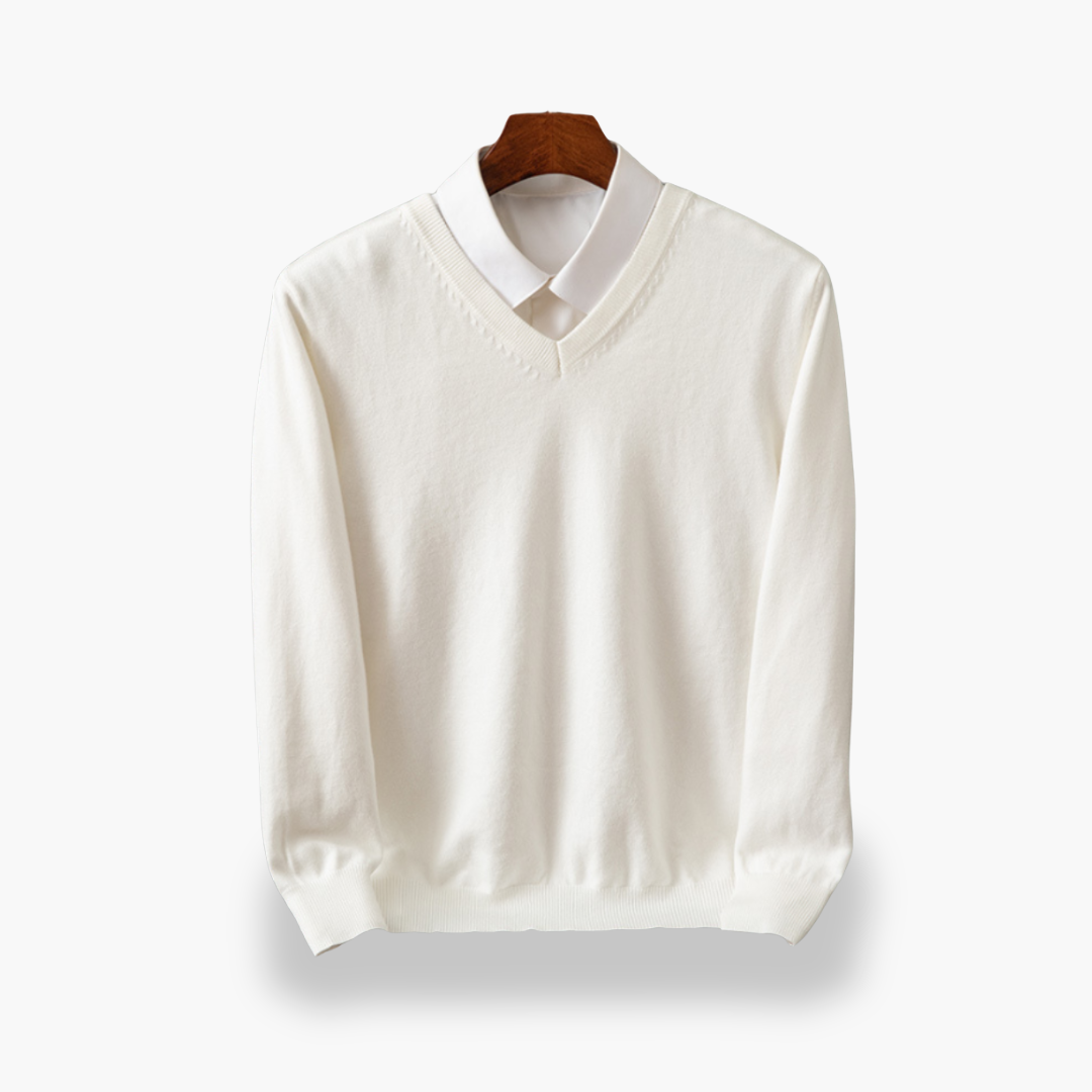 Maglione Uomo Girocollo con Colletto Camicia | Altivaro