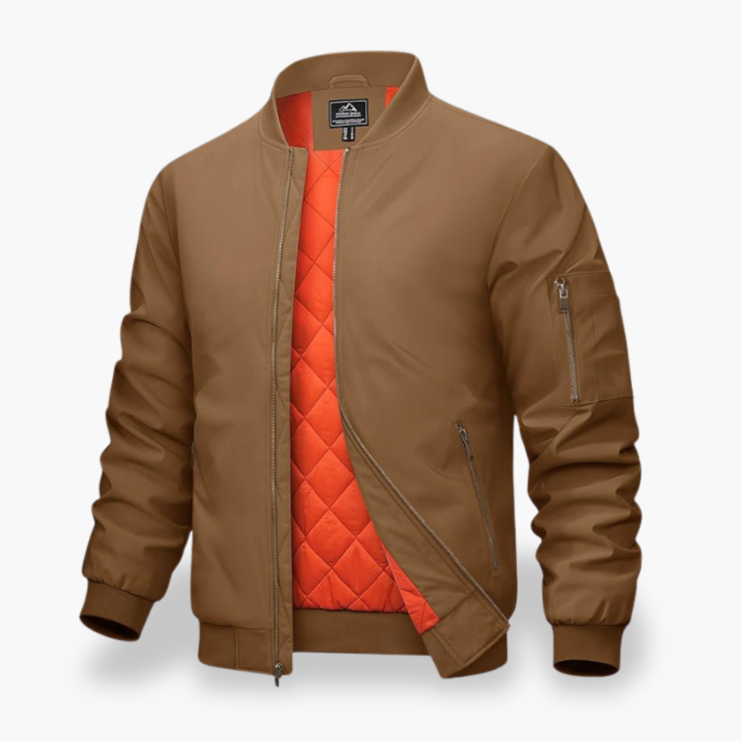 Men's Bomber Jacket with Quilted Lining and Zip Pockets | Altivaro