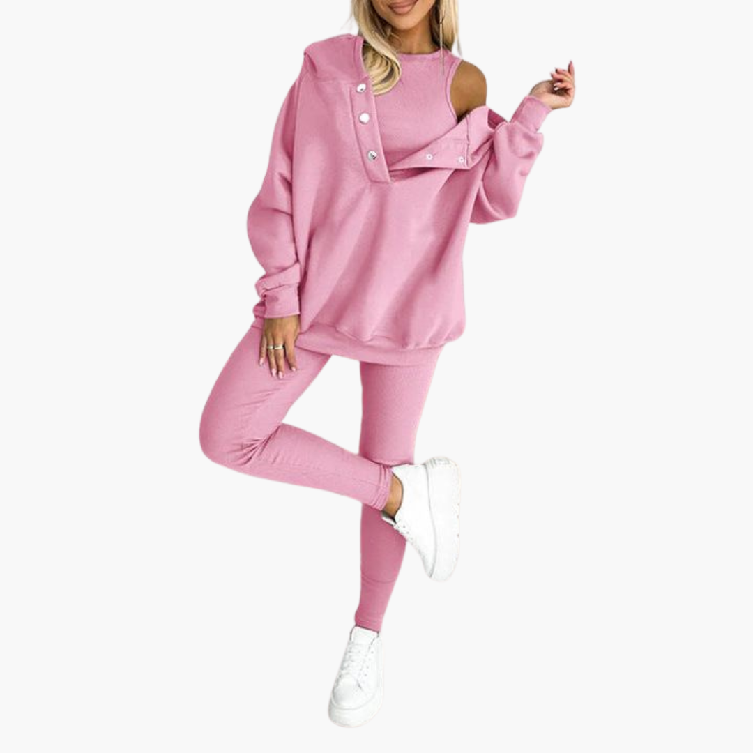Tuta Sportiva Donna con Cappuccio e Bottoni | Altivaro