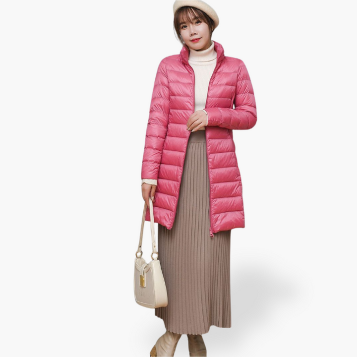 Piumino Donna Lungo Leggero con Cappuccio Nylon Invernale | Altivaro