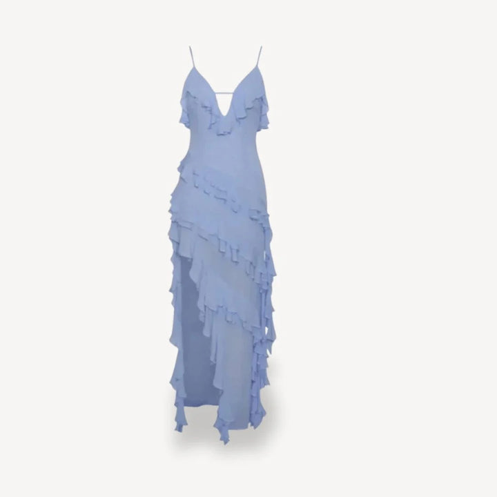Vestito Donna Volant Lungo Elegante Sera | Altivaro