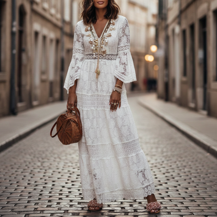 Women's Maxi Dress in Boho Lace | Altivaro