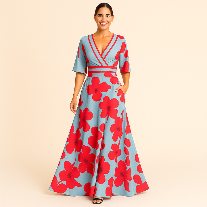 Abito Lungo Elegante da Donna con Stampa Floreale – Look Estivo Raffinato | Altivaro-Altivaro