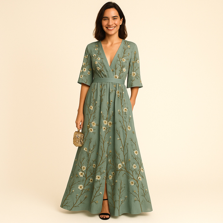 Abito Lungo Elegante da Donna con Stampa Floreale – Look Estivo Raffinato | Altivaro-Altivaro