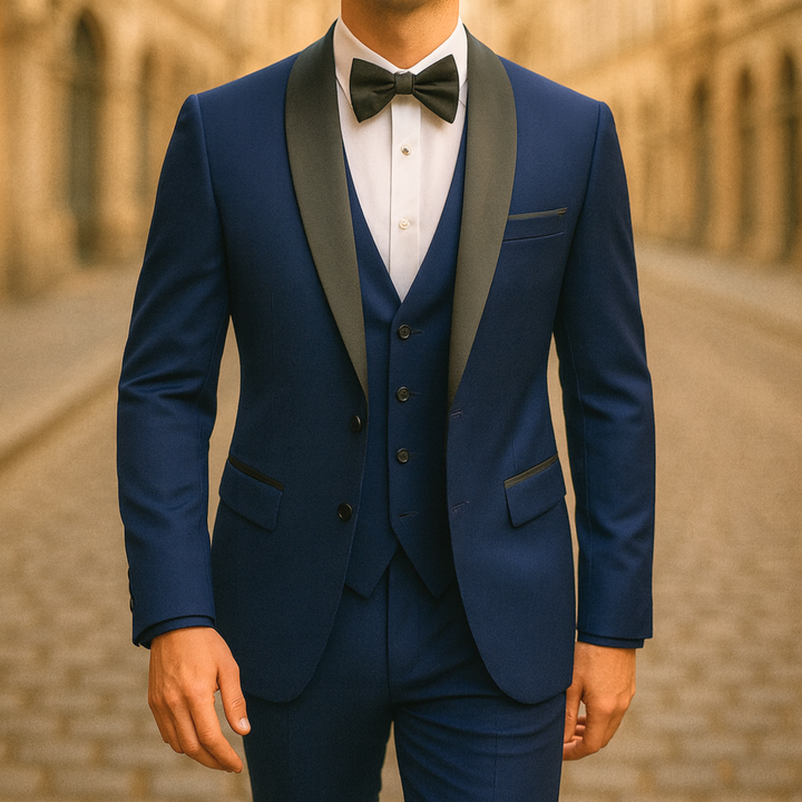 Smoking Uomo 3 Pezzi Cerimonia Slim Fit Raso | Altivaro