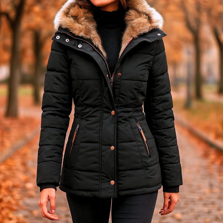 Piumino Donna Invernale con Cappuccio e Fodera in Pelliccia | Altivaro