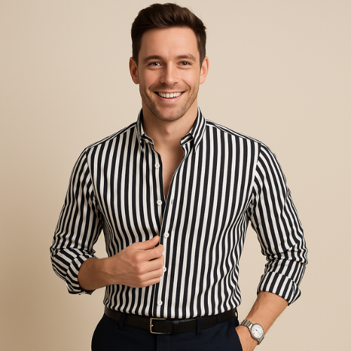 Men's Shirt with Vertical Stripes | Altivaro