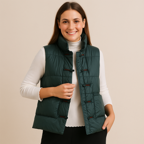 Women's Winter Down Vest with Buttons | Altivaro