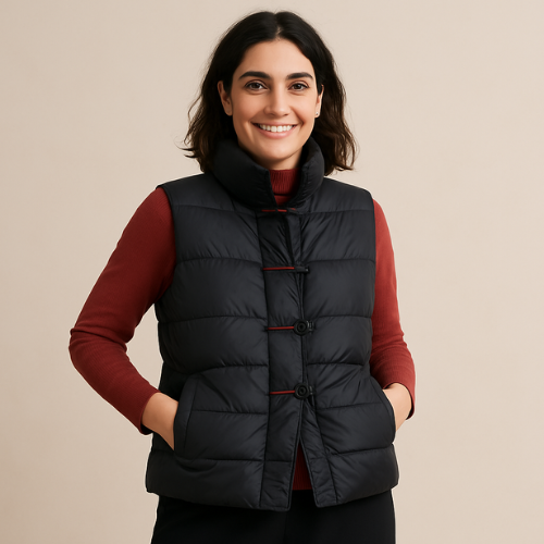 Women's Winter Down Vest with Buttons | Altivaro