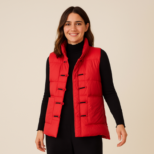 Women's Winter Down Vest with Buttons | Altivaro