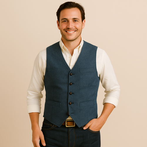 Men's Slim Fit Suede Effect Vest | Altivaro