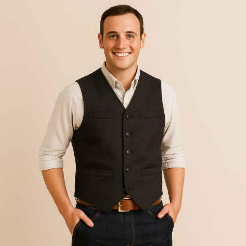 Men's Slim Fit Suede Effect Vest | Altivaro