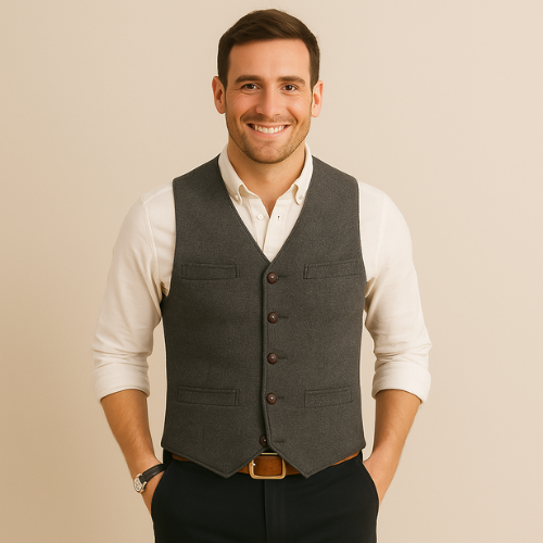 Men's Slim Fit Suede Effect Vest | Altivaro