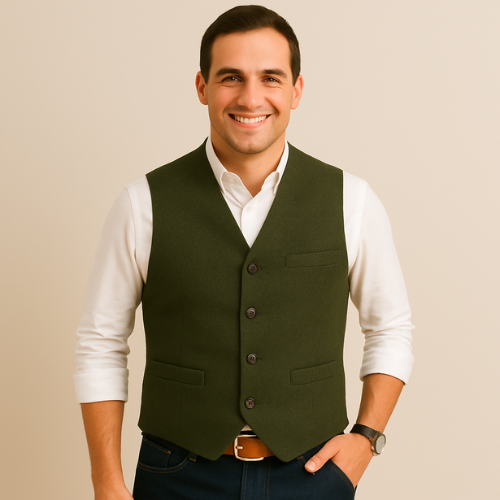 Men's Slim Fit Suede Effect Vest | Altivaro