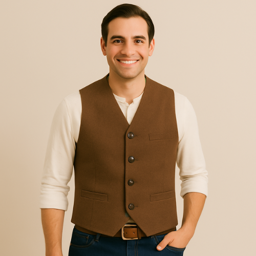 Gilet Uomo Slim Fit Effetto Scamosciato | Altivaro