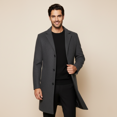 Elegant Men's Coat in Cloth with Buttons | Altivaro