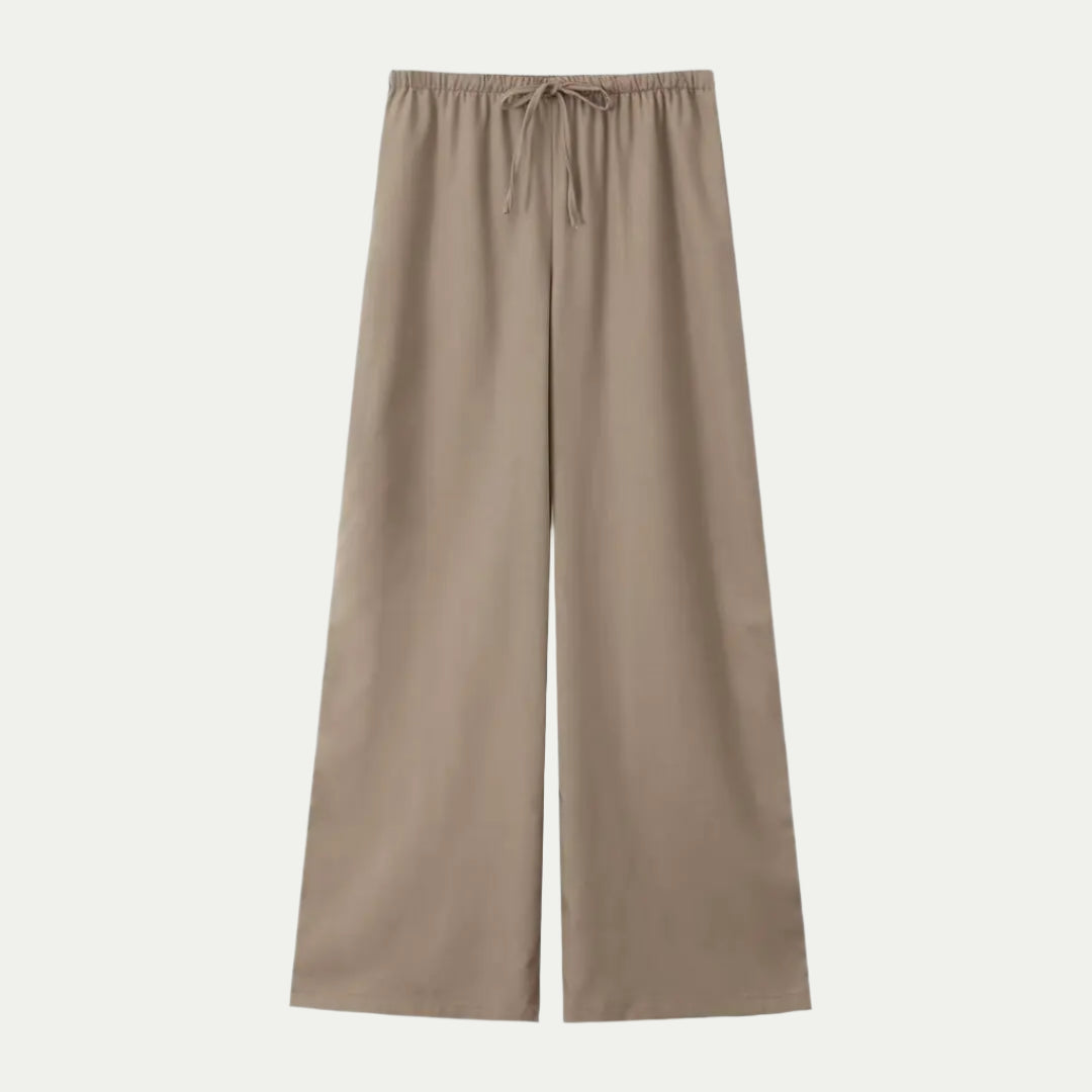 Completo Pigiama da Donna in Seta Satin con Pantaloni Larghi | Altivaro
