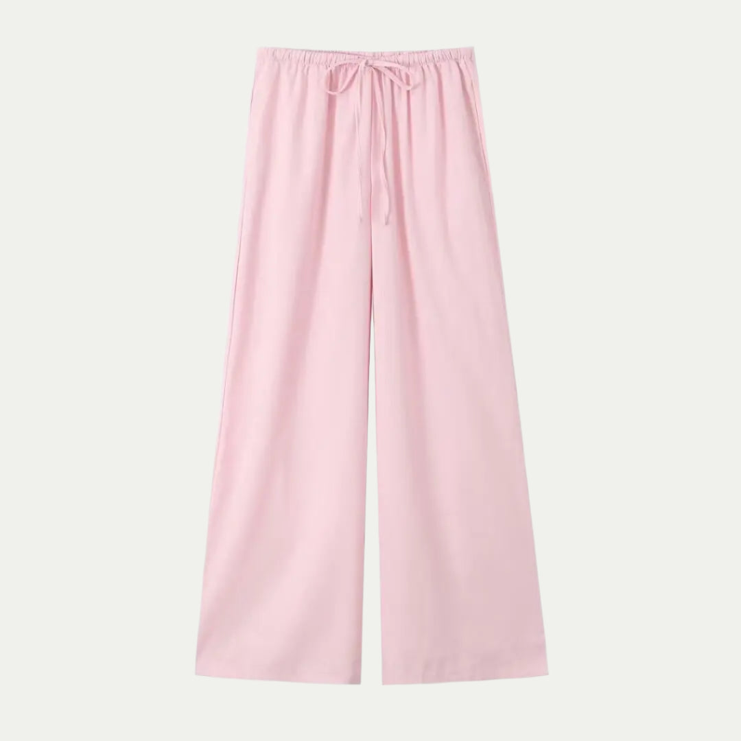 Completo Pigiama da Donna in Seta Satin con Pantaloni Larghi | Altivaro