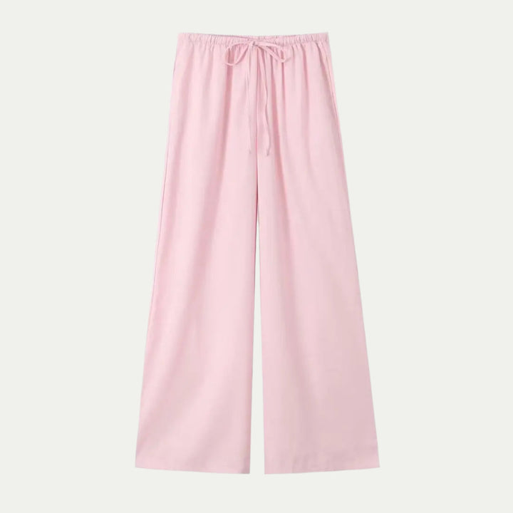 Completo Pigiama da Donna in Seta Satin con Pantaloni Larghi | Altivaro