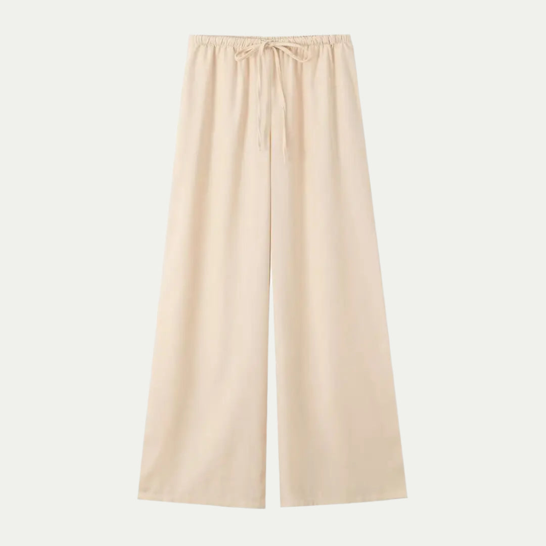 Completo Pigiama da Donna in Seta Satin con Pantaloni Larghi | Altivaro