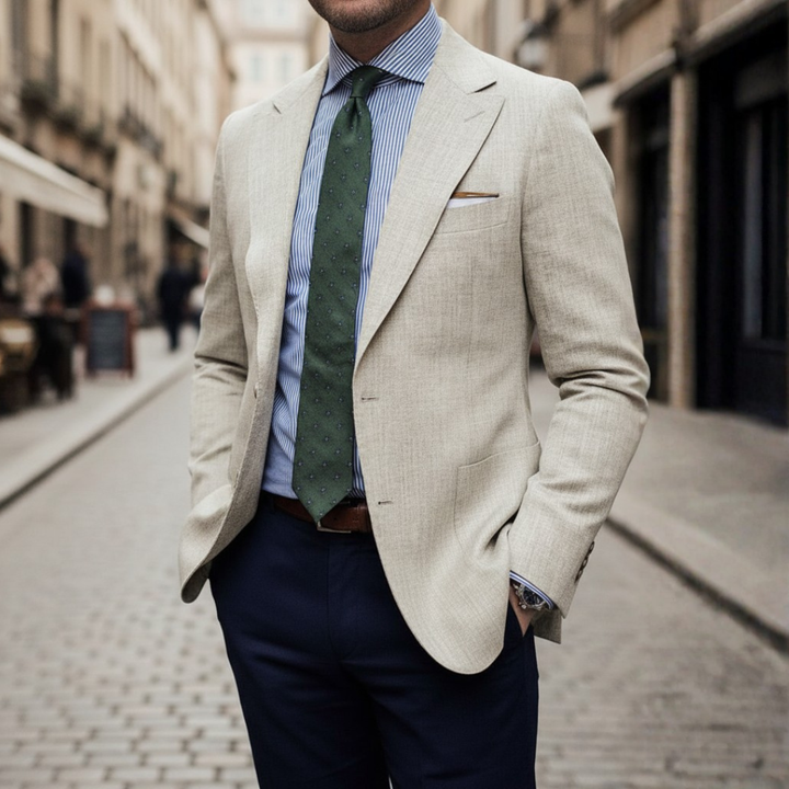 Herrenjacke Beige aus Leichtem Stoff | Altivaro