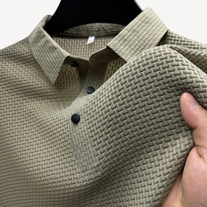 Polo Uomo Tessuto Waffle Traspirante Manica Corta | Altivaro-Altivaro