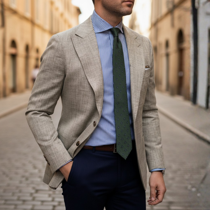 Herrenjacke Beige aus Leichtem Stoff | Altivaro