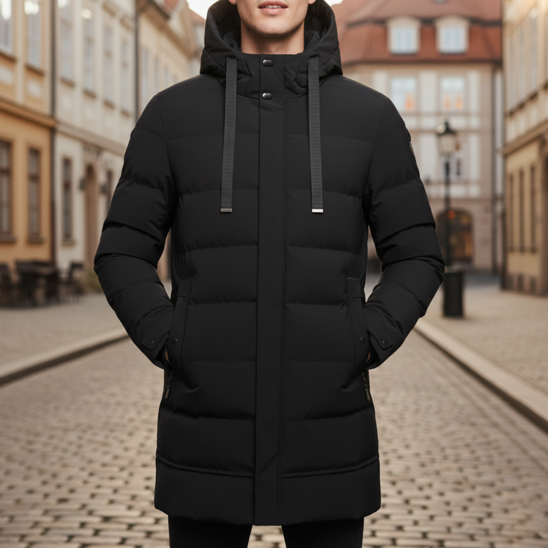 Steppdaunenjacke für Herren mit Kapuze aus Nylon | Altivaro