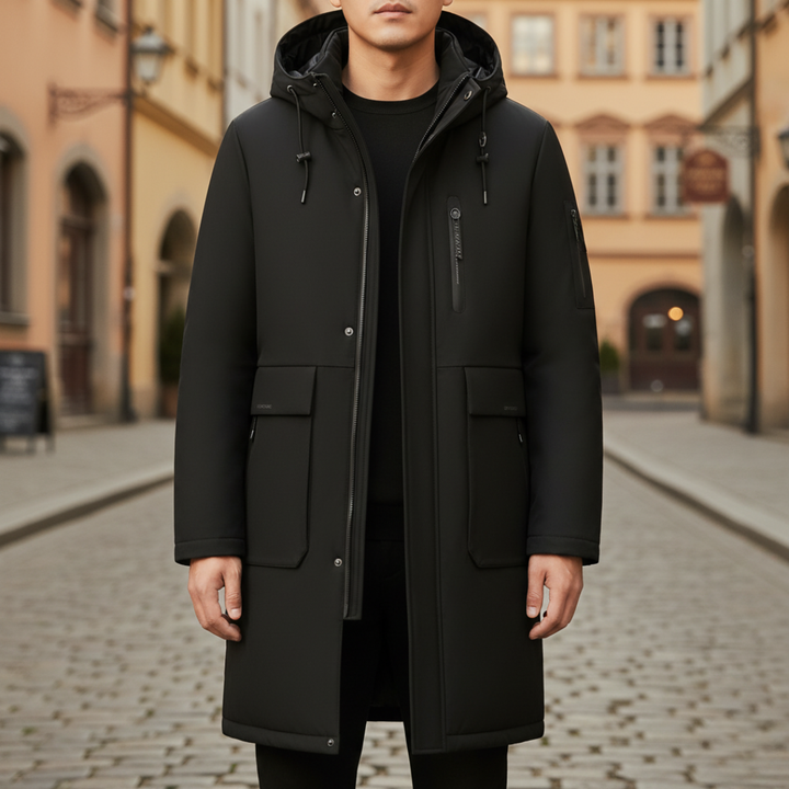 Langer Herren-Winterparka mit Nylonfüllung | Altivaro