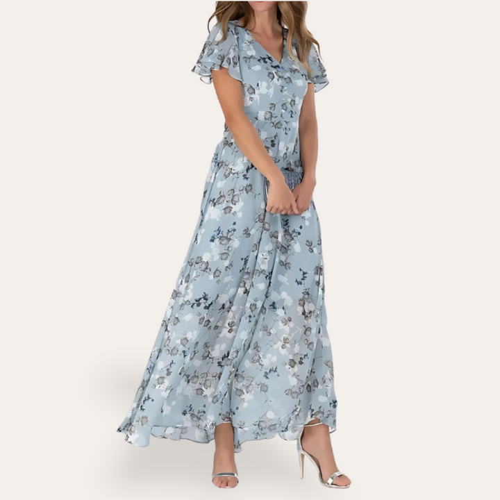 Abito Floreale Arancione Elegante Donna | Altivaro-Altivaro